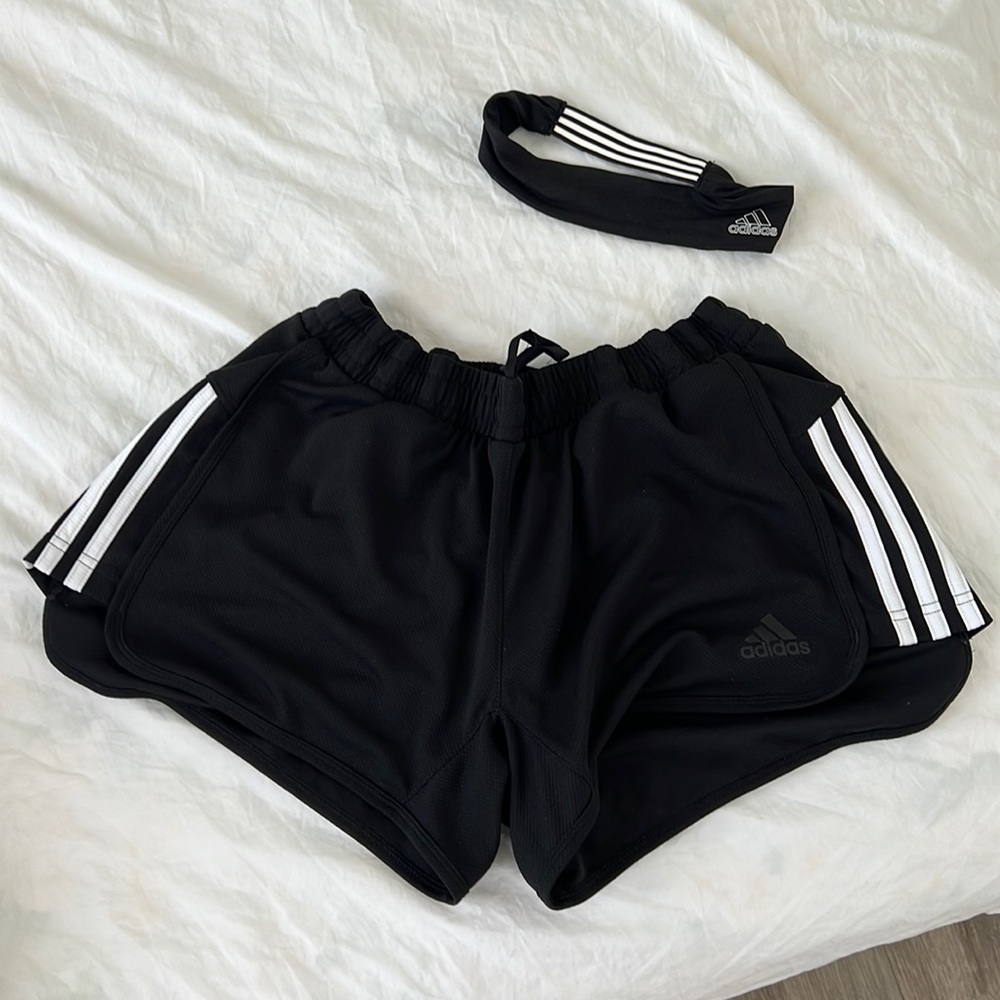 Adidas shorts and headband